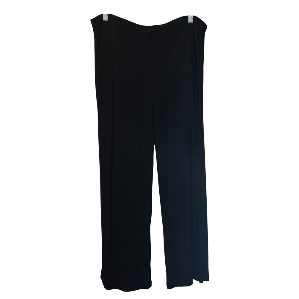 Lauren Ralph Lauren Black Vintage Wide Leg Pull On Elastic Waist Pants‎ sz Large